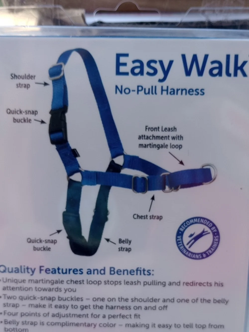 PetSafe Easy Walk No-Pull Dog Harness in Royal Blue/Navy - Large